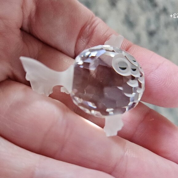 SWAROVSKI CRYSTAL PUFFER BLOWFISH GOLDFISH FIGURINE & MIRROR ORIGINAL BOX - Picture 6 of 15